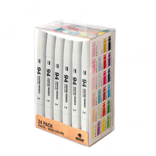 94 Graphic Marker Pastel Pack 24