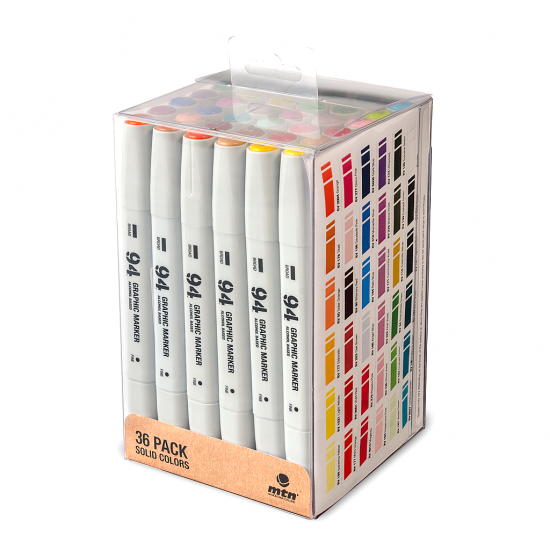 94 Graphic Marker Solid Colors Pack 36