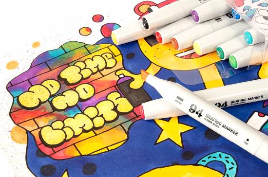 94 Graphic Marker Pastel Colors Pack 12